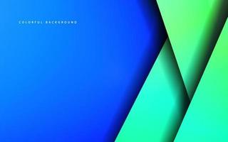 Abstract overlap layer papercut blue and green color background vector