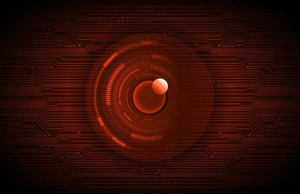 Modern Holographic Eye on Technology Background