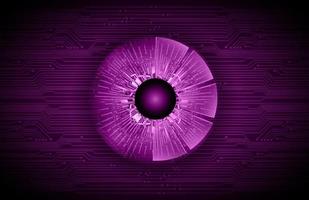 Modern Holographic Eye on Technology Background vector