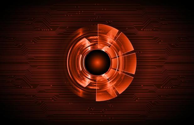 Modern Holographic Eye on Technology Background