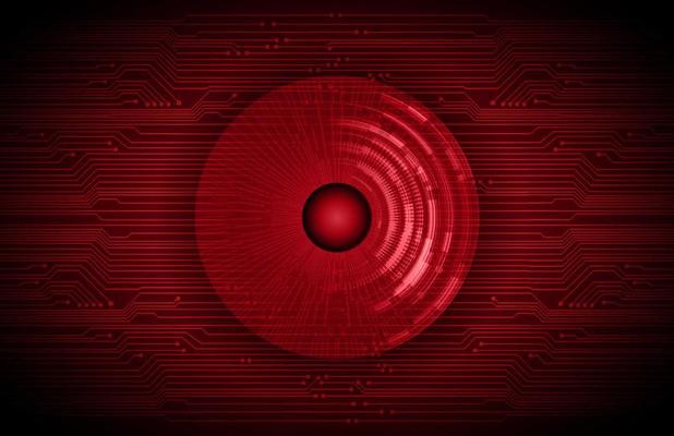Modern Holographic Eye on Technology Background