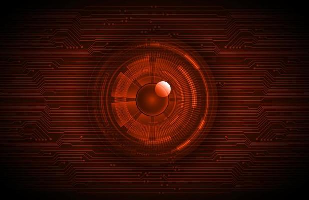Modern Holographic Eye on Technology Background