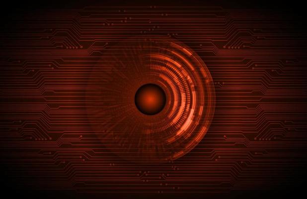 Modern Holographic Eye on Technology Background