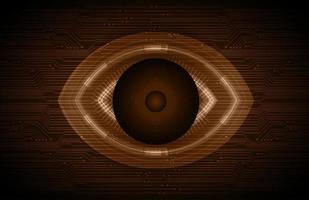 Modern Holographic Eye on Technology Background vector