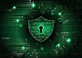 Modern Cybersecurity Technology Background with shield and lock vector