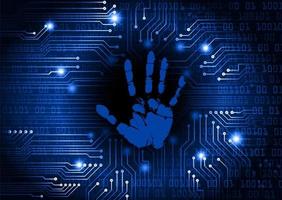 Modern Cybersecurity Technology Background with finger print vector