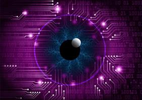 Modern Holographic Eye on Technology Background vector