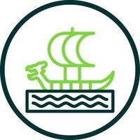 Viking Ship Vector Icon Design