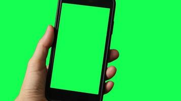 groen scherm, smartphone groen scherm, telefoon in hand- video