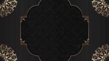 Black background with golden mandala ornament video