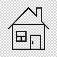 Building icon in flat style. Home vector illustration on white isolated background. House business concept.