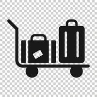 Travel bag icon in flat style. Luggage vector illustration on white isolated background. Baggage business concept.