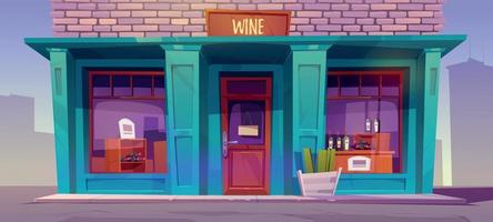 Wine shop facade, alcohol production store front