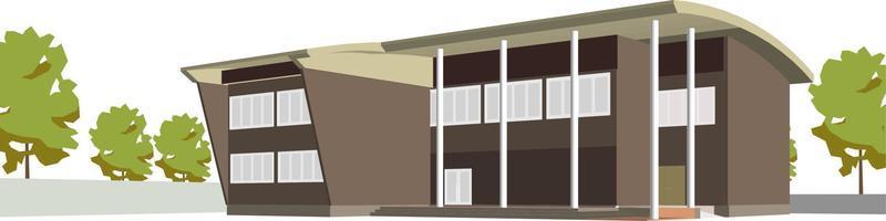 3D illustration of building project vector