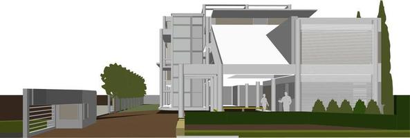 3D illustration of building project vector