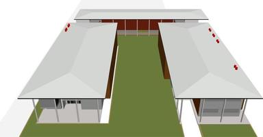 3D illustration of building project vector