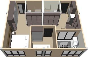 3D illustration of building project vector