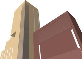 3D illustration of building project vector