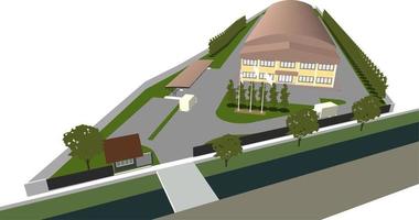 3D illustration of building project vector