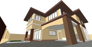 3D illustration of building project vector