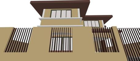 3D illustration of building project vector