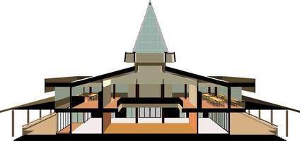 3D illustration of building project vector