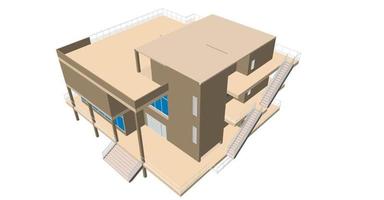 3D illustration of building project vector