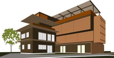 3D illustration of building project vector