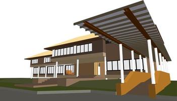 3D illustration of building project vector