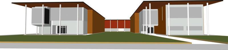 3D illustration of building project vector