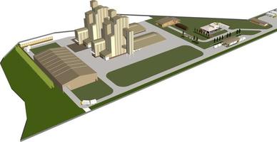 3D illustration of building project vector