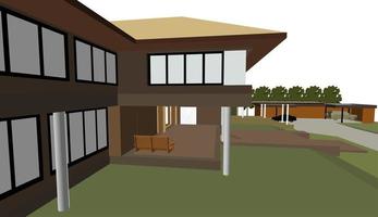 3D illustration of building project vector