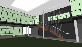 3D illustration of building project vector