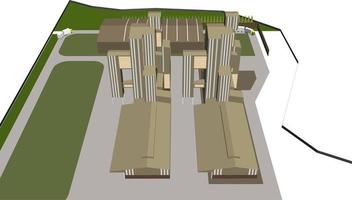 3D illustration of building project vector