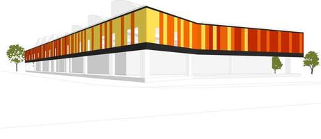 3D illustration of building project vector