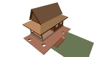 3D illustration of building project vector