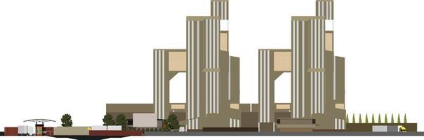 3D illustration of building project vector