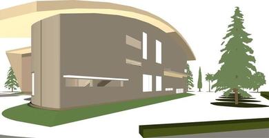 3D illustration of building project vector