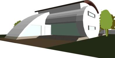 3D illustration of building project vector