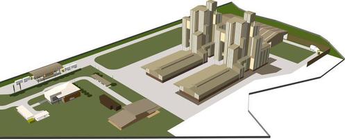 3D illustration of building project vector