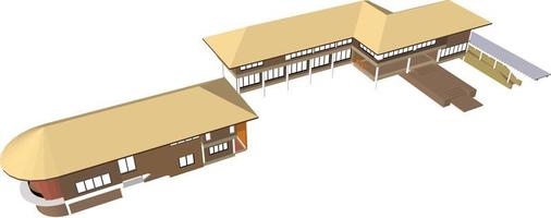 3D illustration of building project vector