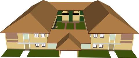 3D illustration of building project vector