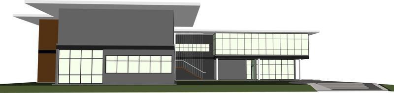 3D illustration of building project vector