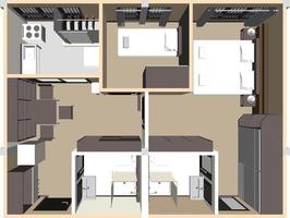 Ilustración 3D del proyecto de construcción vector