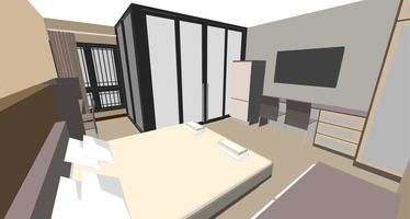 3D illustration of building project vector