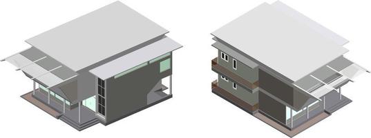 Ilustración 3D del proyecto de construcción vector