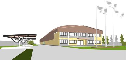 3D illustration of building project vector