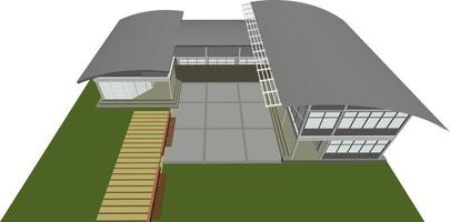 3D illustration of building project vector