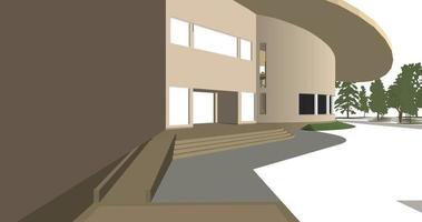 3D illustration of building project vector