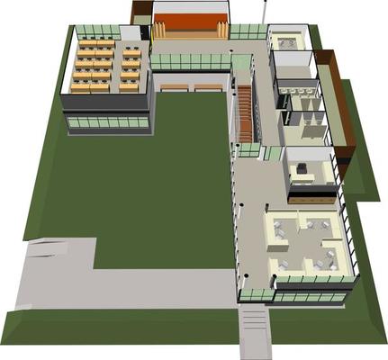3D illustration of building project